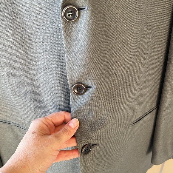 Armani Collezioni 100% Silk Gray Men’s Blazer Sports Jacket 43L - Picture 2 of 13